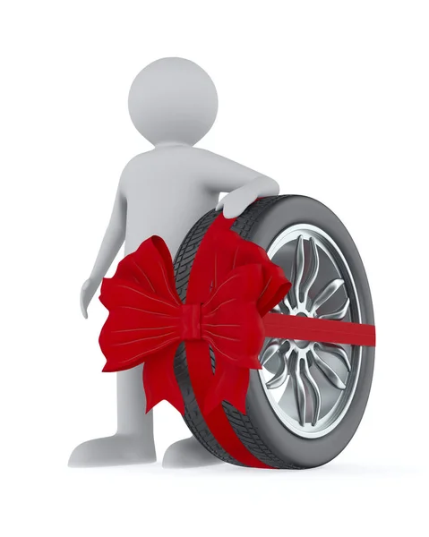 Man Tire White Background Isolated Illustration — Stock Photo, Image