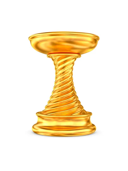 Copo Troféu Ouro Fundo Branco Isolado Ilustração — Fotografia de Stock