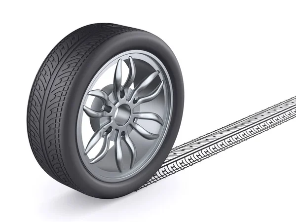 Tire White Background Isolated Illustration — Stock Photo, Image