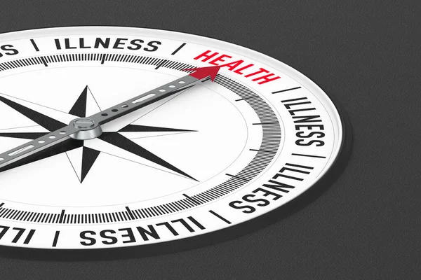 Choice Health Illness Compass Black Background Isolated Illustration — Stock Photo, Image