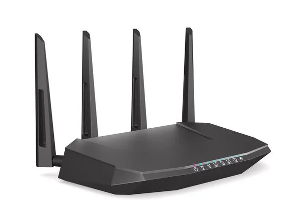 Draadloze Internet Router Witte Achtergrond Geïsoleerde Illustratie — Stockfoto