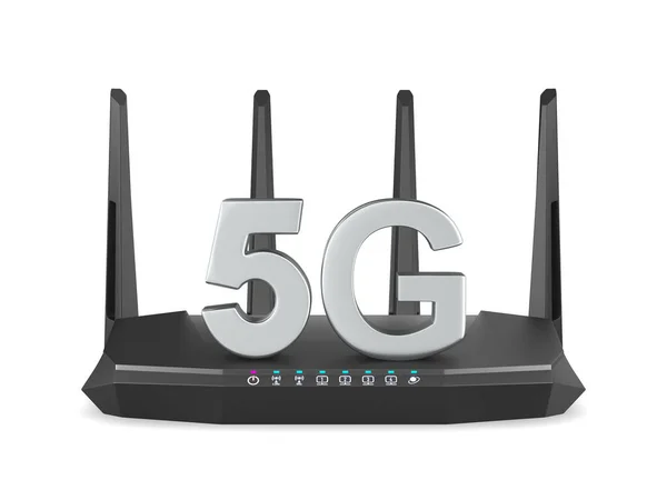 Wireless Internet Router White Background Isolated Illustration — стоковое фото