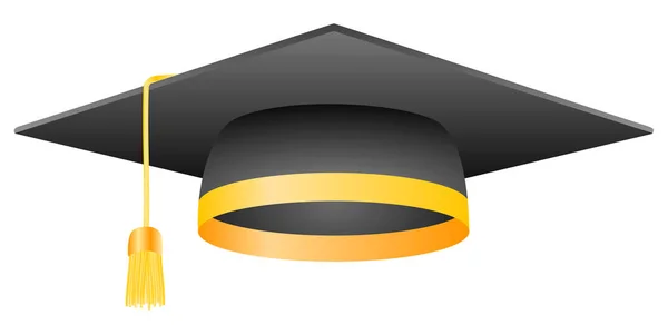 Casquette Graduation Sur Fond Blanc Illustration Vectorielle Isolée — Image vectorielle