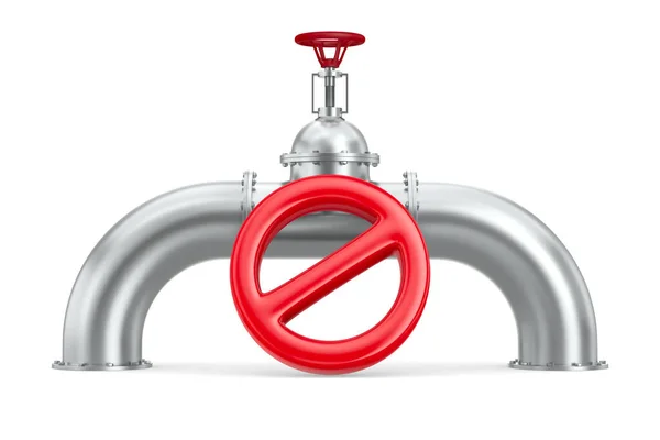 Pipeline Und Schild Auf Weißem Hintergrund Verboten Isolierte Illustration — Stockfoto