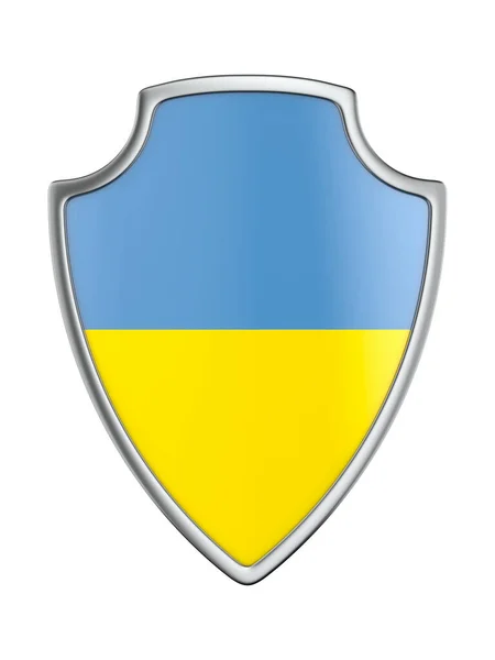 Shield Ukrainian Flag White Background Isolated Illustration — Stock Photo, Image