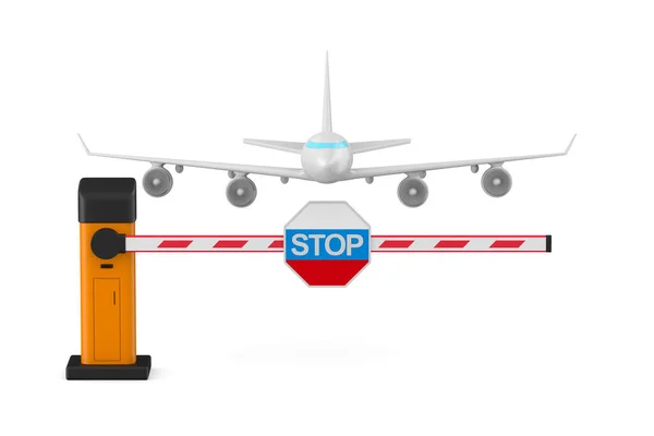 Automatic Barrier Airplane White Background Isolated Illustration — Stock Photo, Image