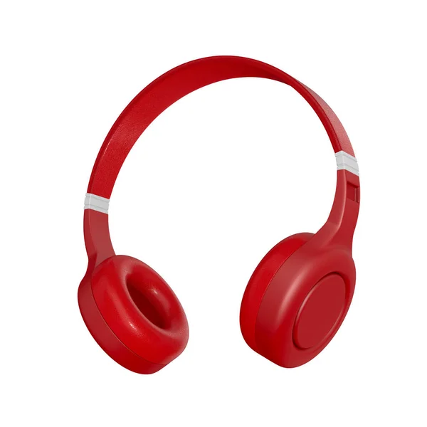 Red Headphone White Background Isolated Illustration — Stock Photo, Image