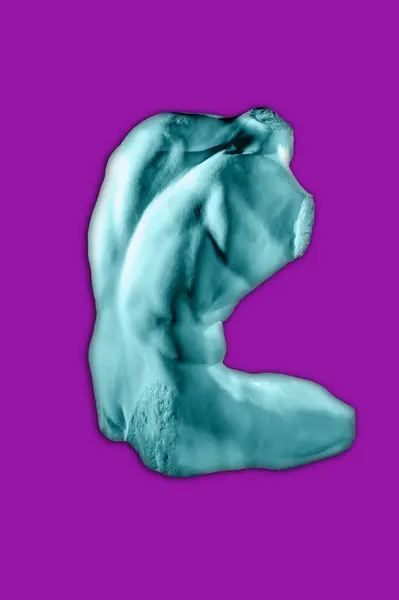 Replica Colori Isolata Una Famosa Scultura Greca Marmo Frammentario Nudo Fotografia Stock