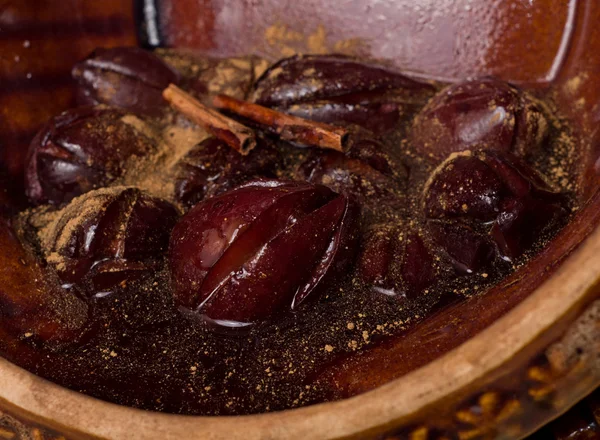 Plum dessert — Stock Photo, Image