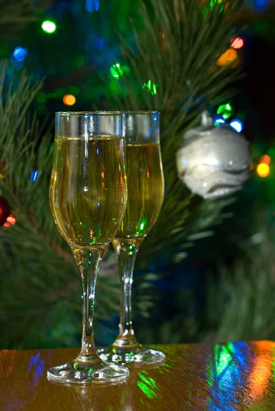 Kerstmis champagne — Stockfoto