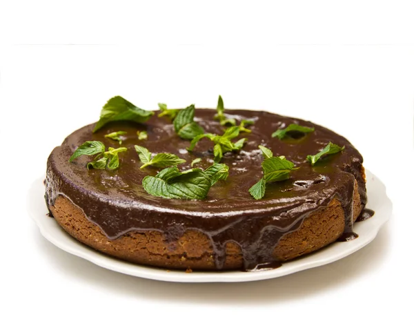 Pastel de chocolate con menta — Foto de Stock