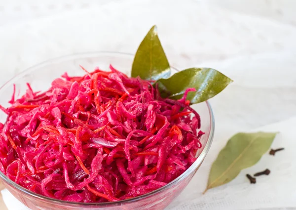 Salad of cabbage, beets and carrots — Stock Photo, Image