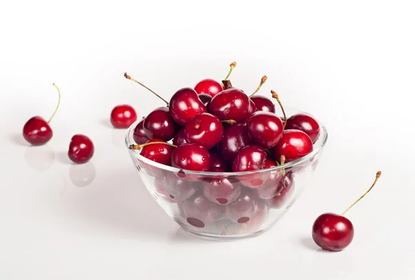Cherries in glass — Stock Photo, Image