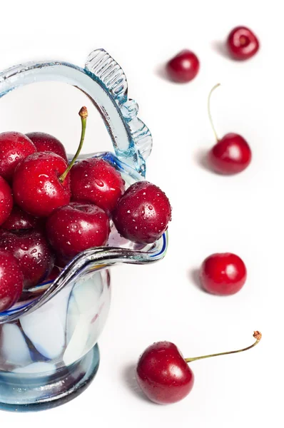 Cherries in vase — Stock Photo, Image