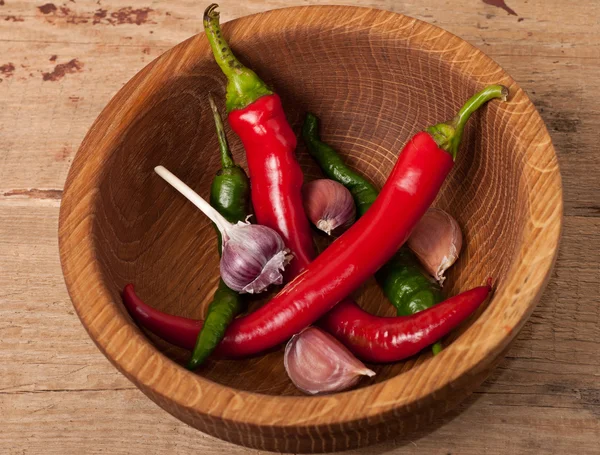 Garlic and pepper — Stock Photo, Image