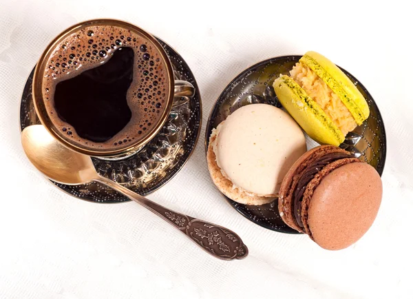 Café et macarons — Photo