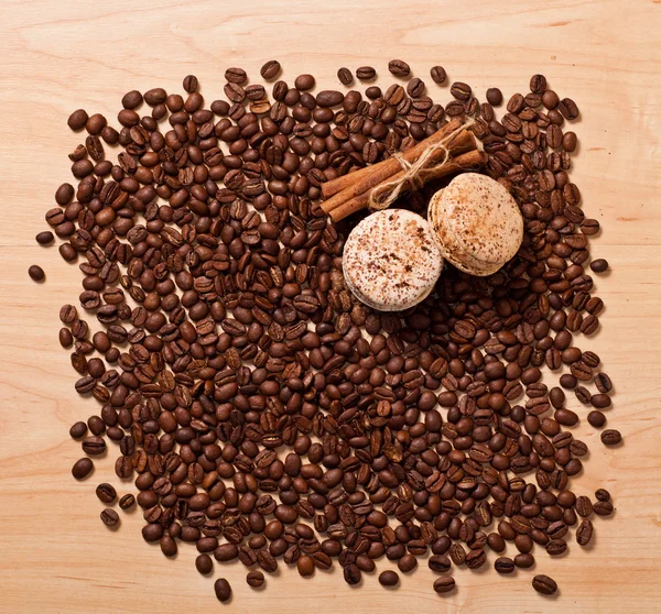 Kaffe och mandelbiskvier — Stockfoto