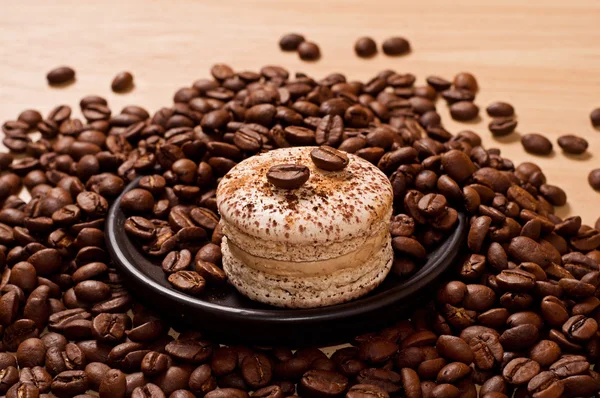Kahve ve acıbadem kurabiyesi — Stok fotoğraf
