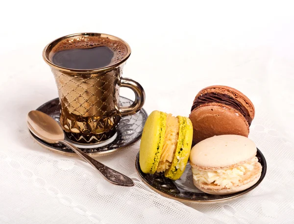 Café et macarons — Photo