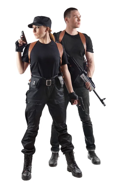 Police officers with guns — Stock Photo, Image