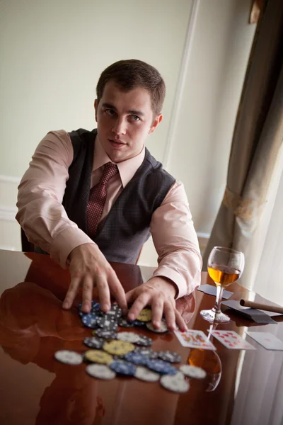 Serious gentleman is going to make a stake — Stock Photo, Image