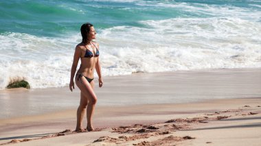 Bikinili güzel kadın.