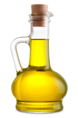 beyaz üzerine zeytinyağı şişesi