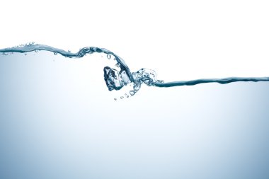 Beyaz arkaplanda su sıçraması izole edildi