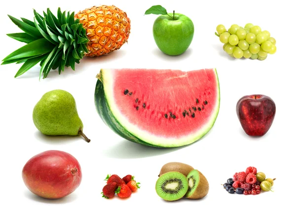 Édes bogyók és gyümölcsök — Stock Fotó