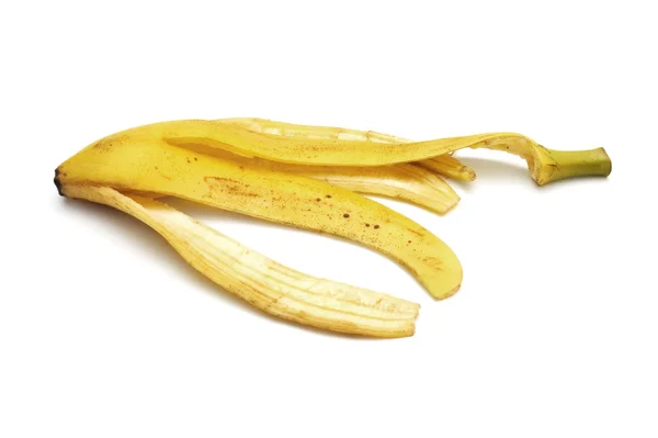 Kulit pisang diisolasi pada latar belakang putih — Stok Foto