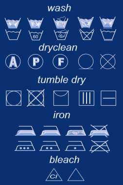 Çamaşırhane sembolleri Icon set