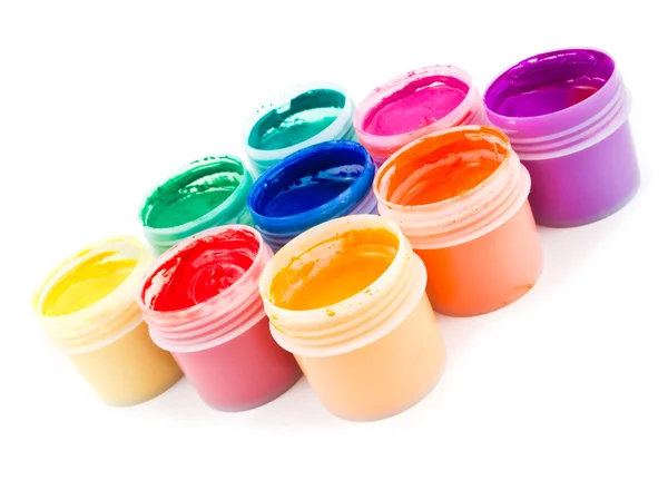 Set of the watercolor gouache paints — Stock Photo, Image