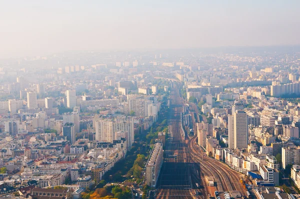 Paris aerial view from Montparnasse tower — Stock Photo, Image