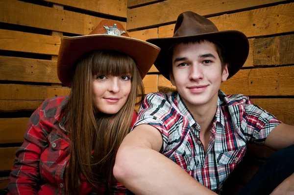 Cowboy and Cowgirl Couple — Stock Photo, Image