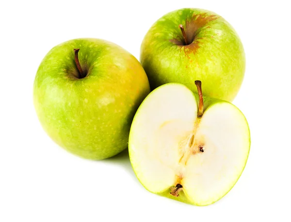 Zwei Äpfel und ein halber Apfel — Stockfoto