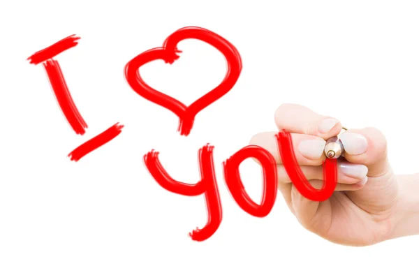 Hand tekenen "i love you" — Stockfoto