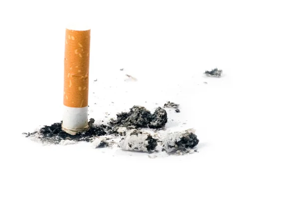 Cigarette butt on white — Stock Photo, Image