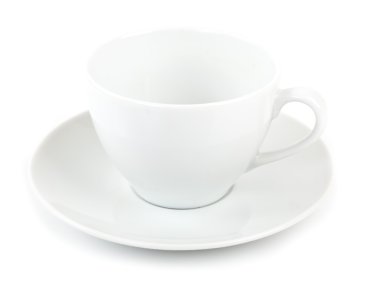 beyaz boş bardak beyaz izole.