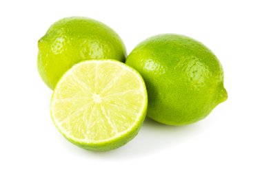 taze limes yeşil. beyaz izole