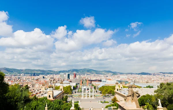 Barcelona hava görünümünü national Palace — Stok fotoğraf