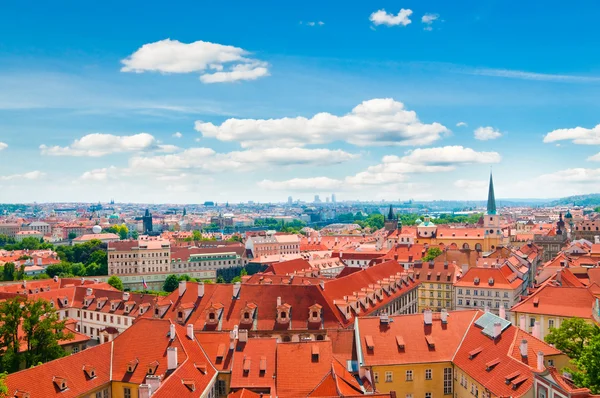 View of Prague city from hill — Stock Photo, Image