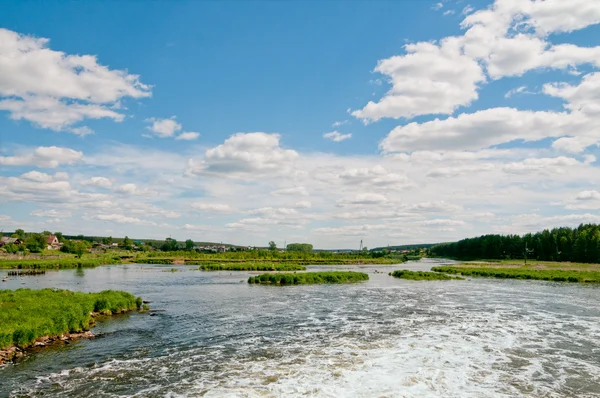 Nehir ve yaz doğası — Stok fotoğraf