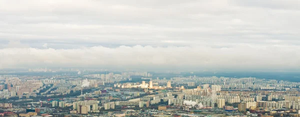 Above view Moscow cityscape and blue clouds in autumn — Stock Photo, Image