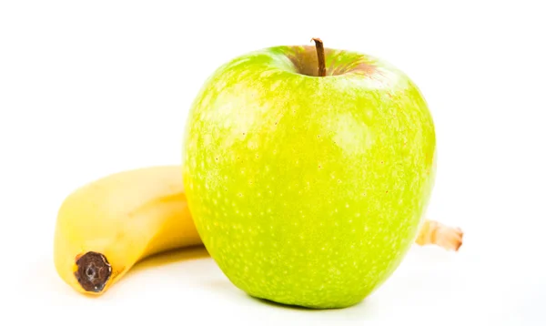 Banana and apple — Stock Photo, Image