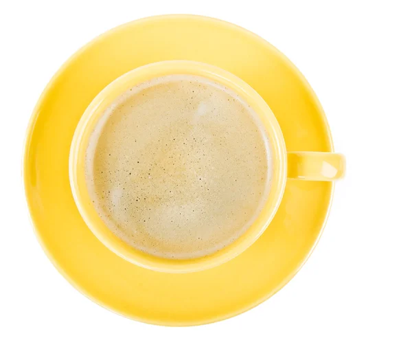 Coffee in an yellow cup — Stock Photo, Image