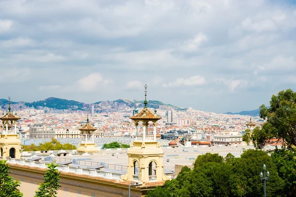 Vue aérienne de Barcelone depuis le Palais National — Photo