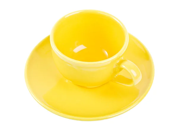 Giallo tazza vuota isolato — Foto Stock