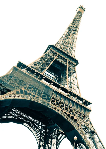 Famous Eiffel Tower of Paris isolated on white — Stock Photo, Image