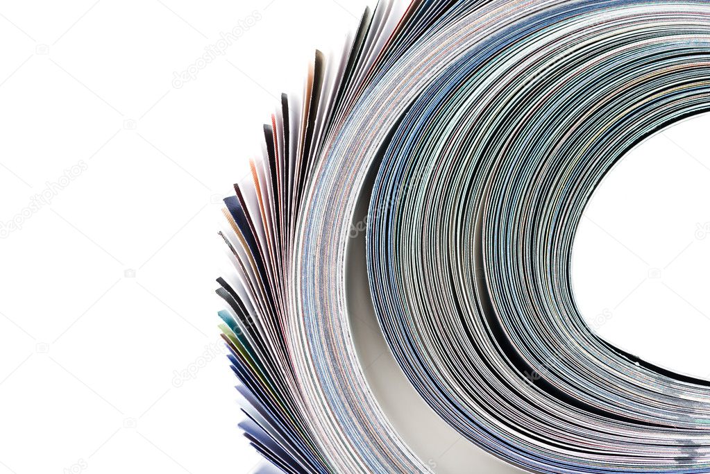 magazine roll on white background