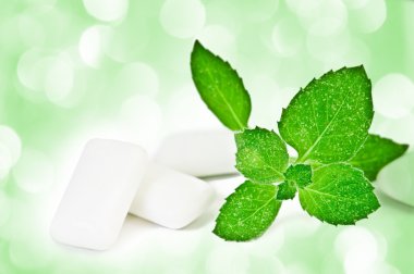 spor salonu ve taze, çiğneme nane yaprakları